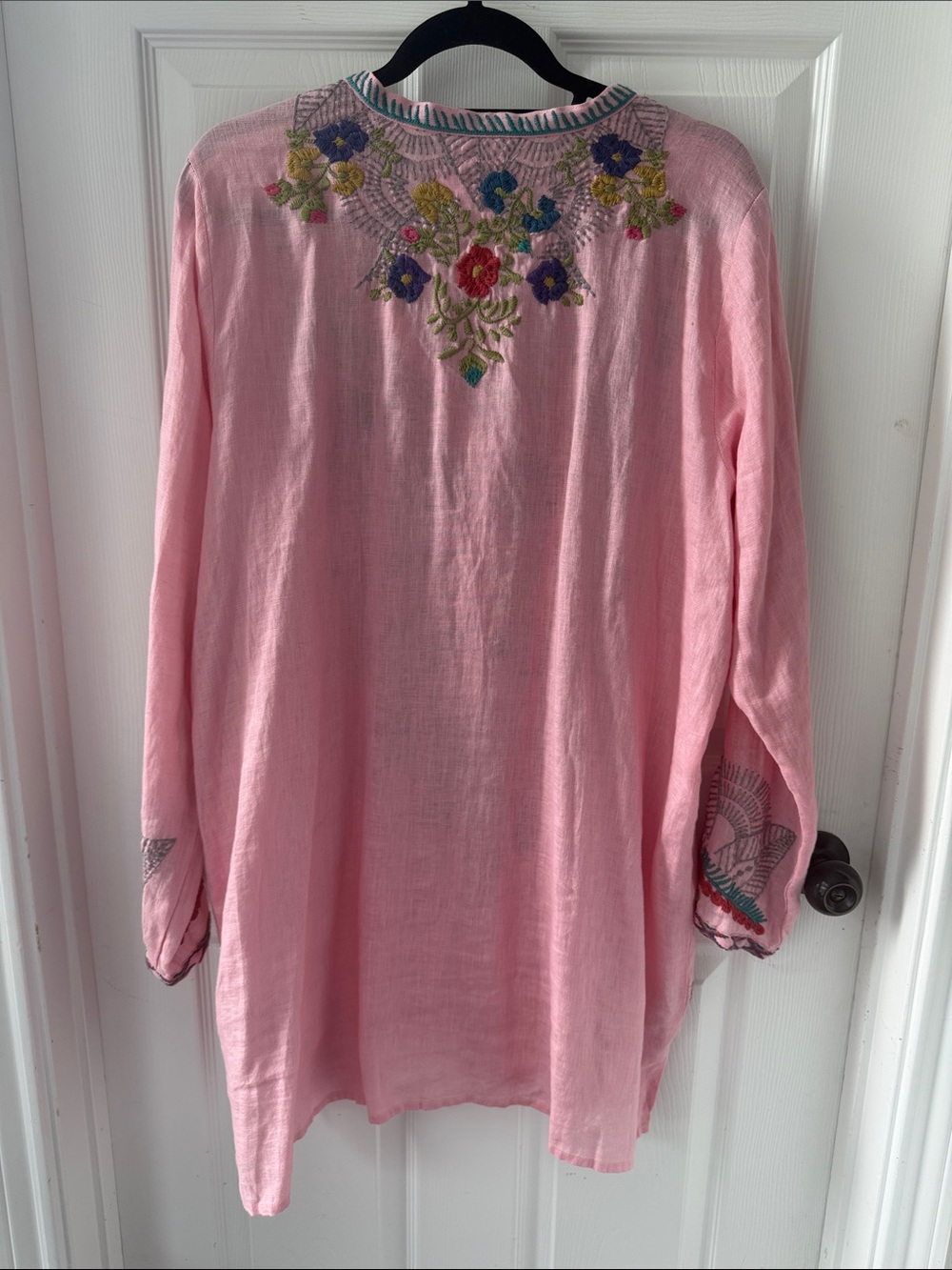 NWT Johnny Was Pink Embroidered Floral Tunic - Picture 5 of 5